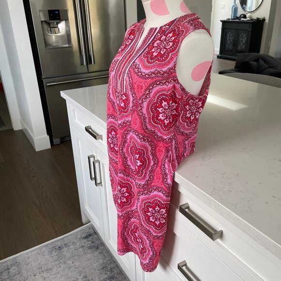 Coolibar Sun Protection You Wear Oceanside Tank Dress UPF +50 Red + Pink Sz S - Picture 2 of 8